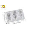 Two white silicone resin molds for making cat-themed keychains, pendants, and pen holders.