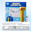 Yellow marker airbrush kit with a gun, 12 color pens, and stencils for art projects