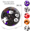 A set of Halloween pumpkin and ghost squishy stress balls in various colors, showing a close-up view.