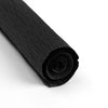A roll of black crepe paper for DIY crafts and gift wrapping.
