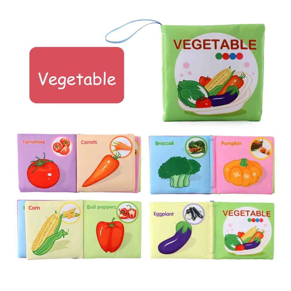 Soft Sensory Cloth Books for Babies with Teething Rings