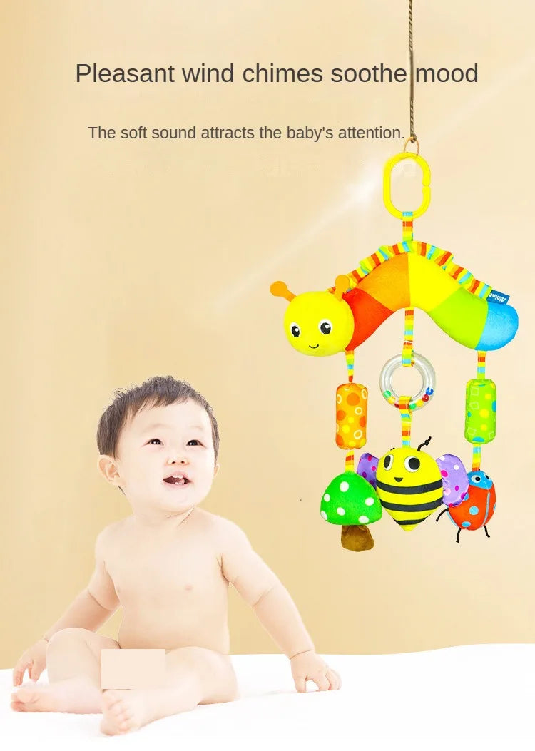 Rainbow Animal Plush Stroller Toy for Babies 0-3 Years