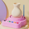 Electric Pottery Wheel with Detachable ABS Basin for Clay Crafting