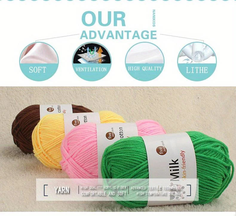 Soft Acrylic Yarn Ball – Medium Weight for Knitting & Crochet