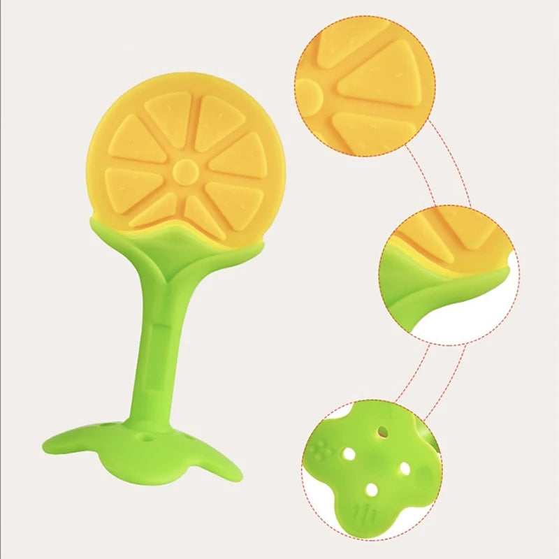 Strawberry-Shaped Silicone Baby Teether for Soothing Gums