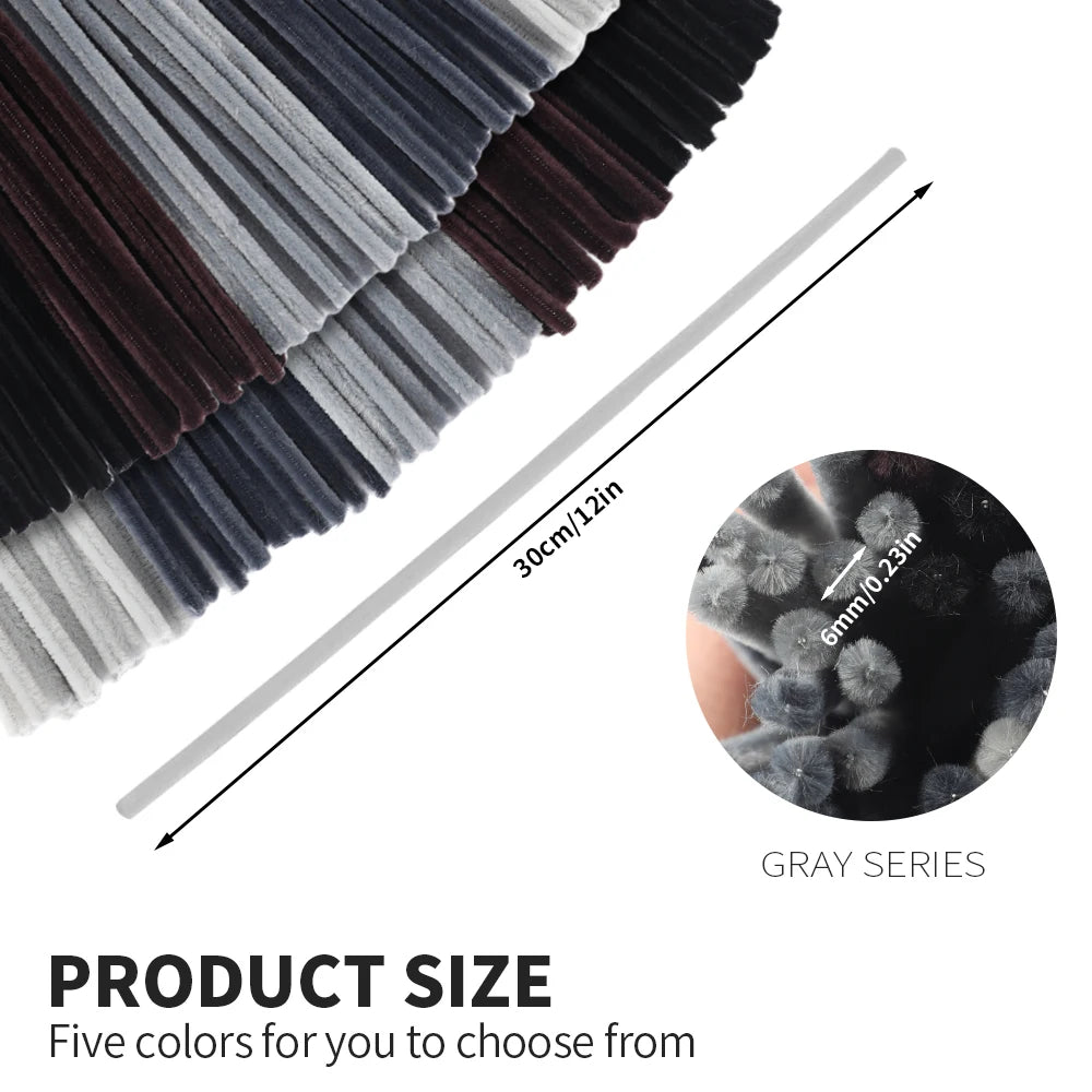 Chenille Pipe Cleaners for Crafts – 100 Pack