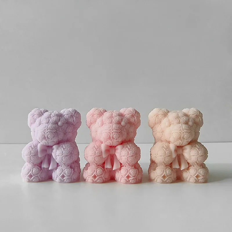 3D Bear Hug Rose Silicone Mold for DIY Crafts