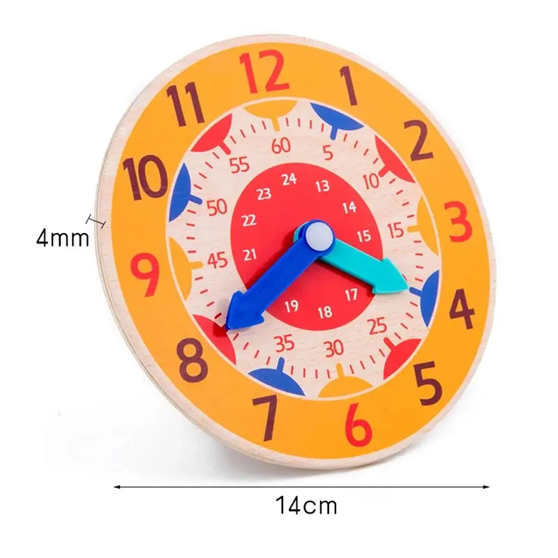 Wooden Montessori Clock Toy for Kids Learning Time