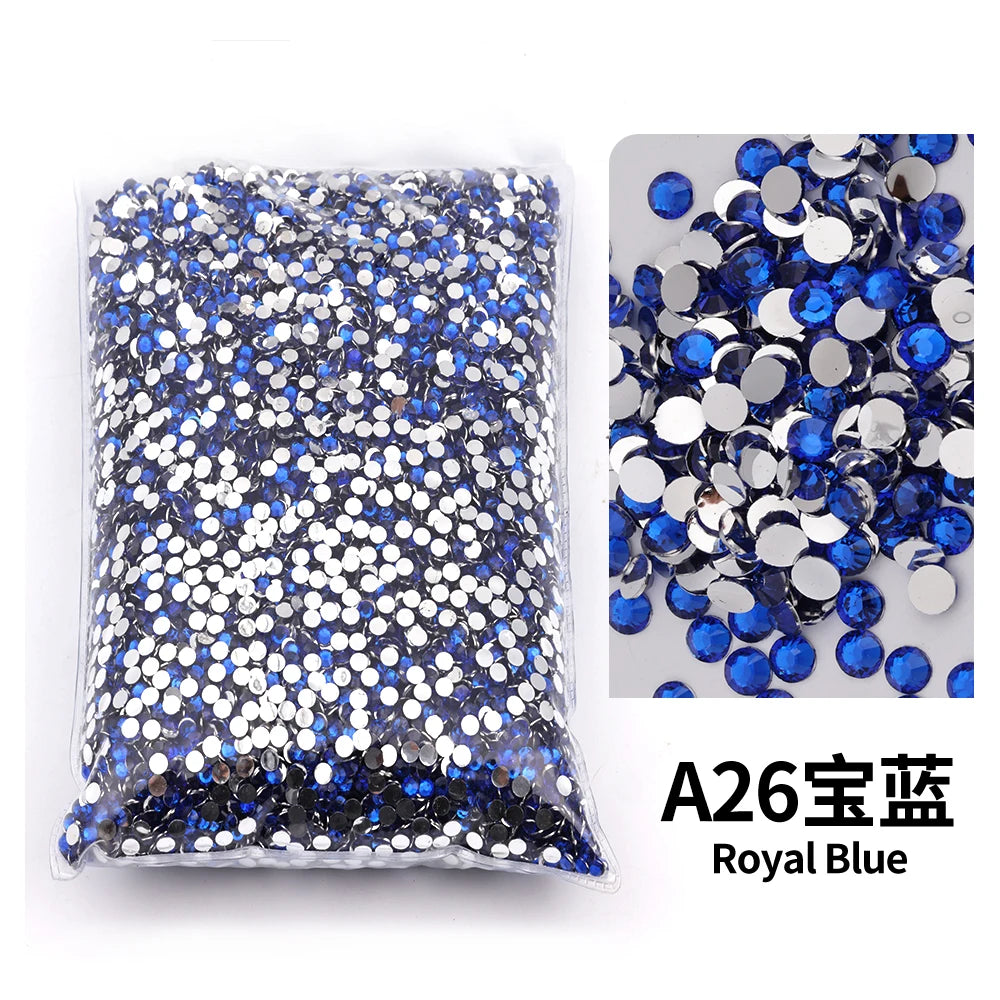 Bag of Royal Blue flat-back resin rhinestones for DIY craft and nail art