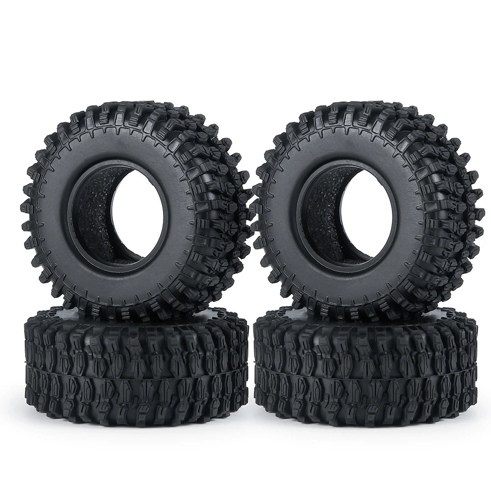1.0" Mud Terrain Tires for 1/18 & 1/24 RC Crawlers (4-Pack)
