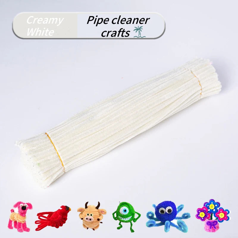 100-Piece Chenille Stem Pipe Cleaners for Crafts & Decor