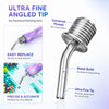 A silver metal ultra-fine angled tip for diamond painting pens, showing its design and suitability for precise work.