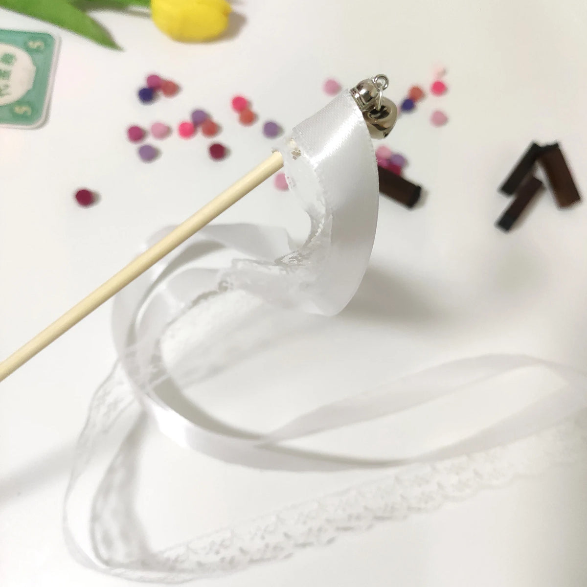 Elegant Ribbon Wands with Bells for Weddings & Celebrations