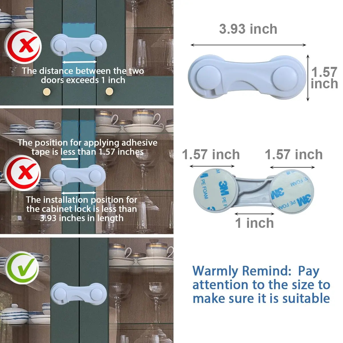 Adhesive Cabinet Locks for Baby Safety – Childproof Drawer and Cupboard Latches