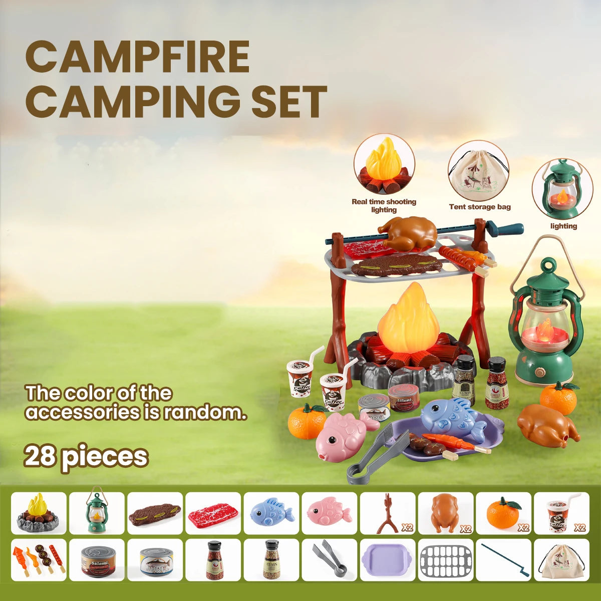 Interactive Kids Camping Playset with Light & Sound Effects