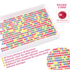 A white tray filled with 20 sections of colorful faceted diamonds for an art painting kit.