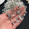 Celestial Charm Assortment – Vintage Silver Stars, Moons & Suns for Jewelry Making