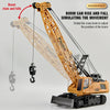 A remote control spray crane truck with alloy construction demonstrating the boom rising and falling movement.