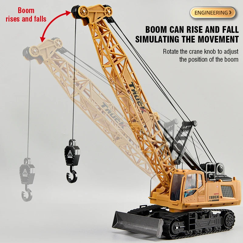A remote control spray crane truck with alloy construction demonstrating the boom rising and falling movement.