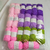 A pack of 20 skeins of soft acrylic wool yarn in various shades of pink, purple, and green for knitting and crochet.