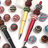 Sparkling Two-Tone Striped Resin Beads (20mm, Set of 5)