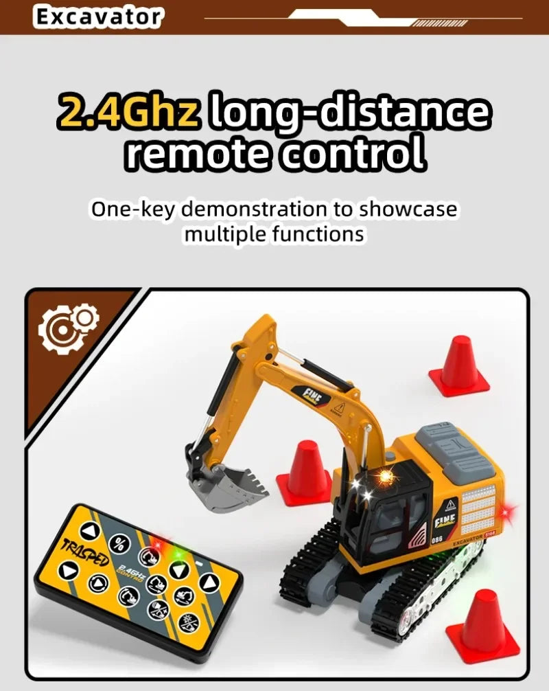 1:64 Scale Remote Control Engineering Vehicle with Lights and Sounds