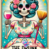 Diamond painting kit featuring a tarot skull woman with vibrant colors and flowers.