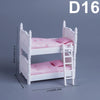 White 1:12 scale dollhouse furniture set featuring a bed and ladder for kids