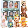 Mini Sleeping Baby Dolls with Clothes - Set of 6