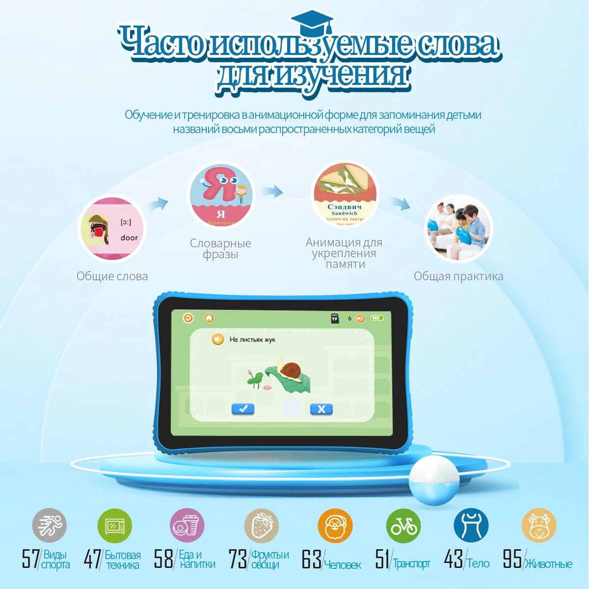 Cat Sasha Kids Learning Tablet – Bilingual Educational Computer for Toddlers
