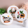 Beginner Embroidery Kit with Floral and Cat Patterns