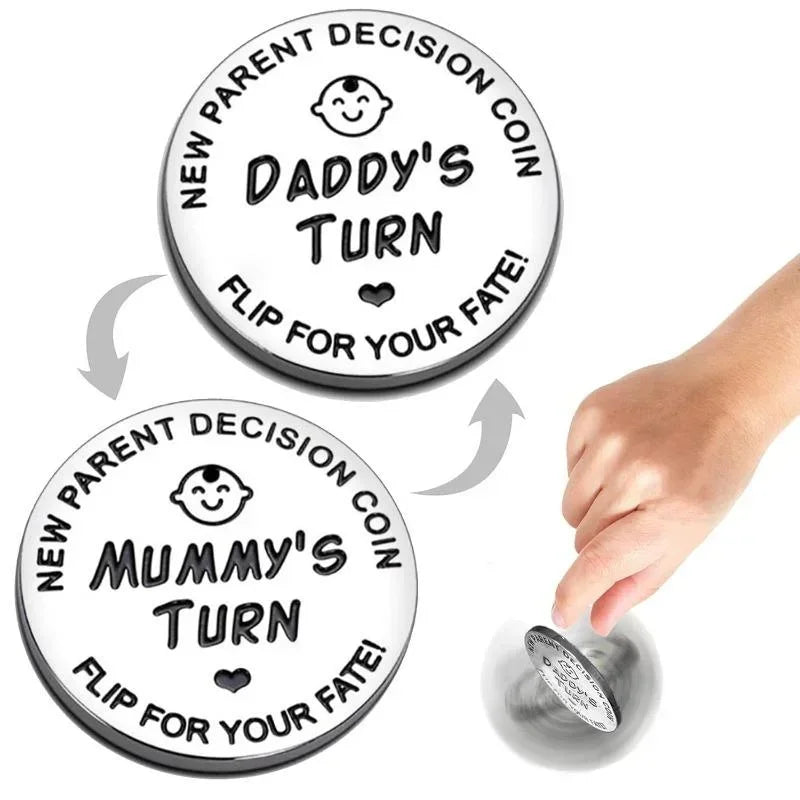 Funny Decision Coin for New Parents – Pregnancy Gift for Expecting Moms & Dads