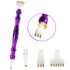 A set of diamond painting pens with interchangeable tips shown in purple and white.