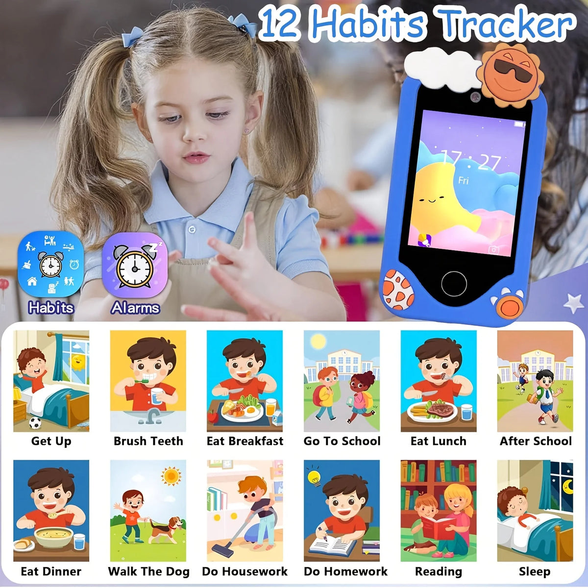 Kids' Smart Phone Toy with Dual Camera and 28 Learning Games