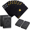 Luxury Rose Pattern Foil Poker Cards – Waterproof Black Deck