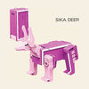 A pink alphabet transformable robot toy figure named Sika Deer.
