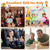 A collection of light-up gear car toys for kids, including a plush toy and a small vehicle.