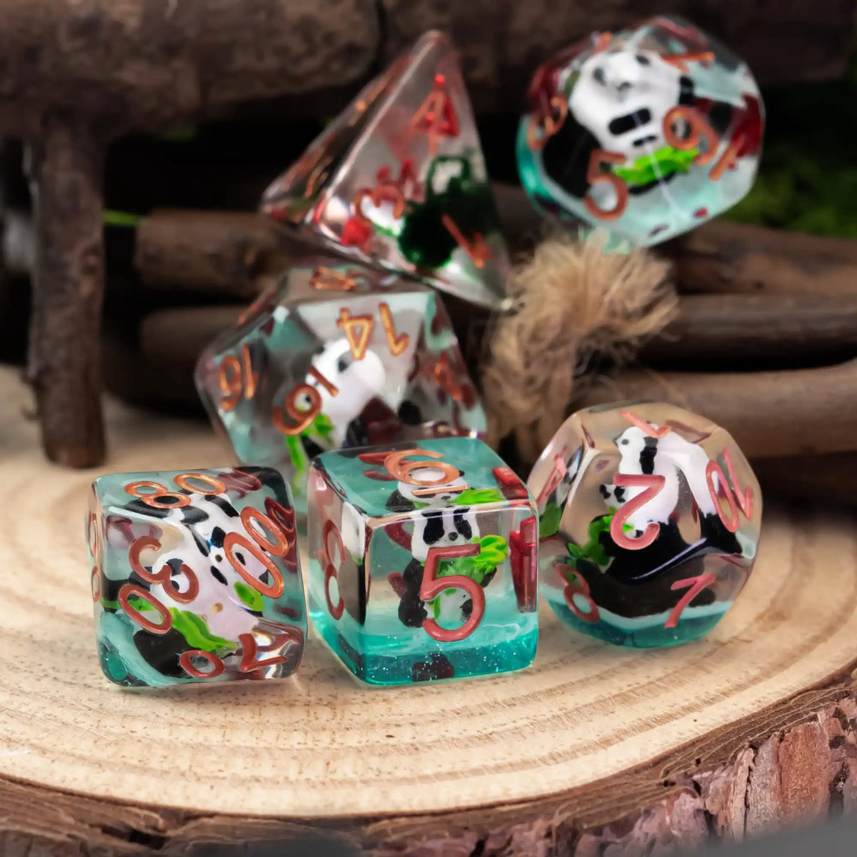 Cute Animal Resin Polyhedral Dice Set