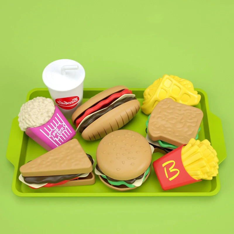 Pretend Play Hamburger & Food Toy Set