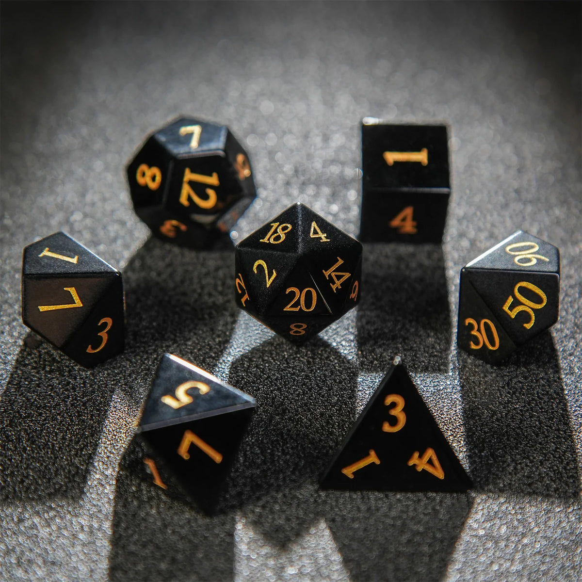 Premium 7-Piece Frosted Gemstone Polyhedral Dice Set for Tabletop RPGs