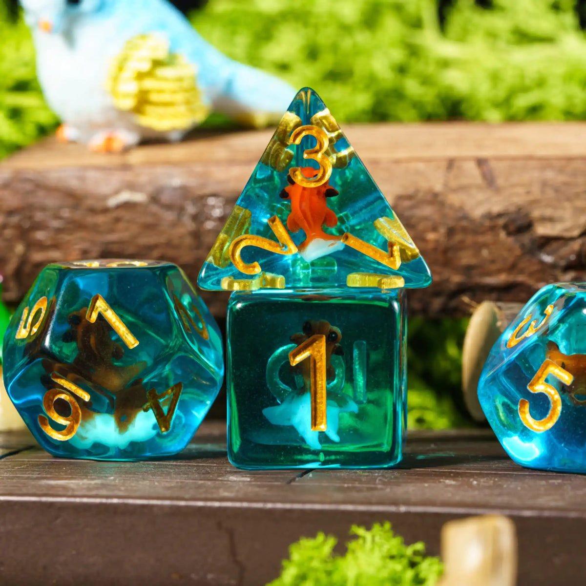 Cute Animal Resin Polyhedral Dice Set