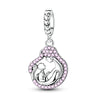 Silver-Plated Heart Charm Bead with Cubic Zirconia for Bracelets and DIY Jewelry