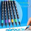 A set of 48 dual brush tip glitter markers in various colors displayed against a blue background.