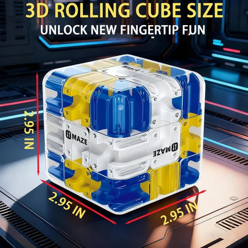 3D Rolling Ball Maze Cube Puzzle Toy