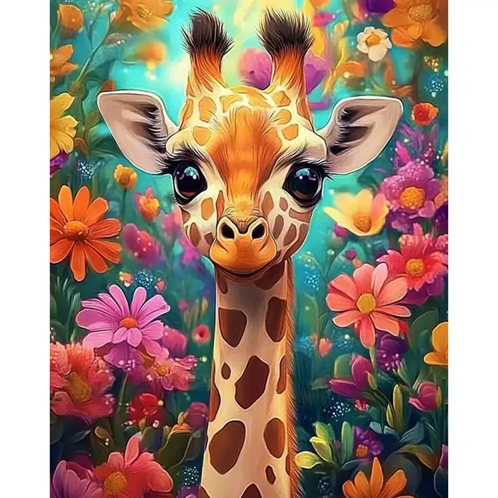 Giraffe Paint by Numbers Kit – DIY Canvas Art for Home & Gift