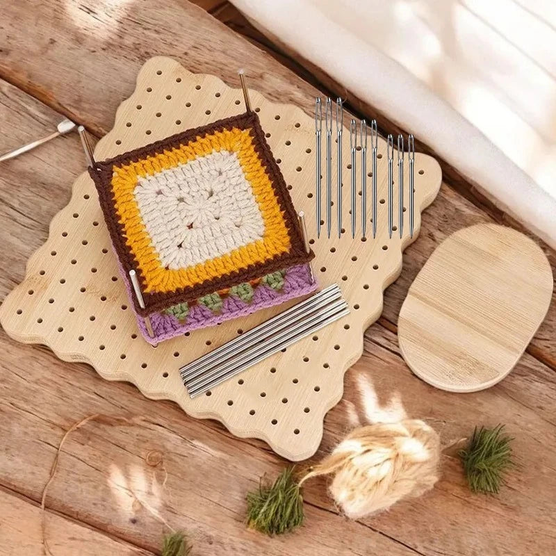 Bamboo Crochet Blocking Board with Grid