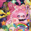 A colorful blind box featuring a pink bunny character with purple eyes and rainbow accents.