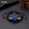 Zodiac Sign Luminous Leather Wrap Bracelet
