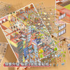 A sheet of 3D landscape scene stickers featuring detailed miniature city and nature scenes for scrapbooking