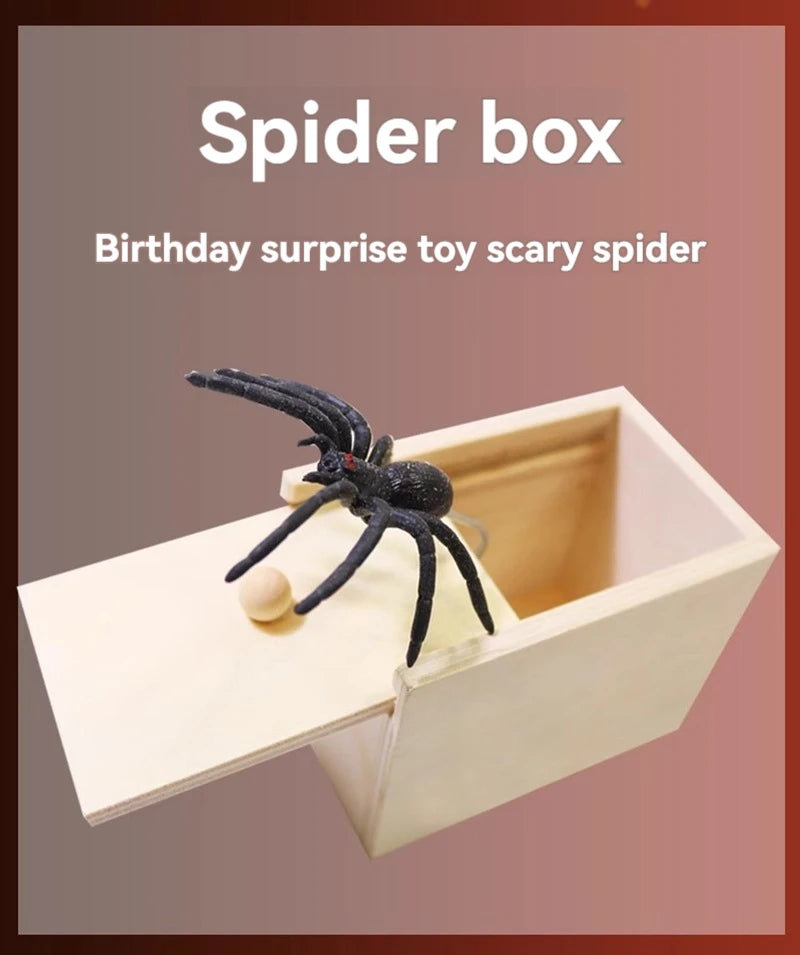 Wooden Spider Surprise Prank Box